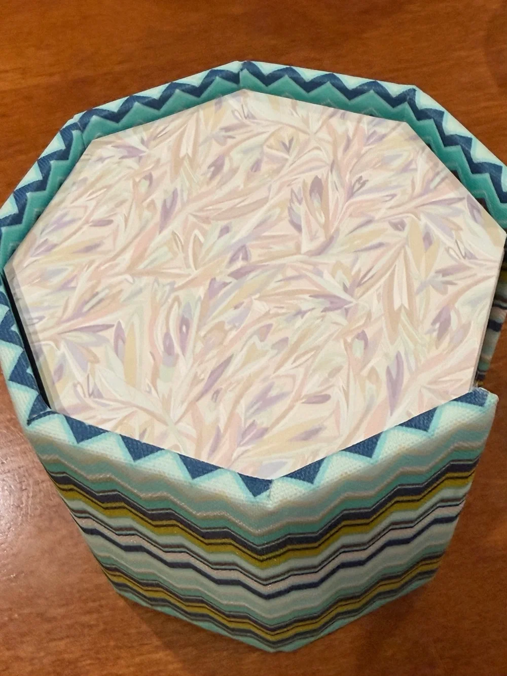 Missoni for Target Chevron Note Paper Holder Cube -2011 Teal Blue Zigzag